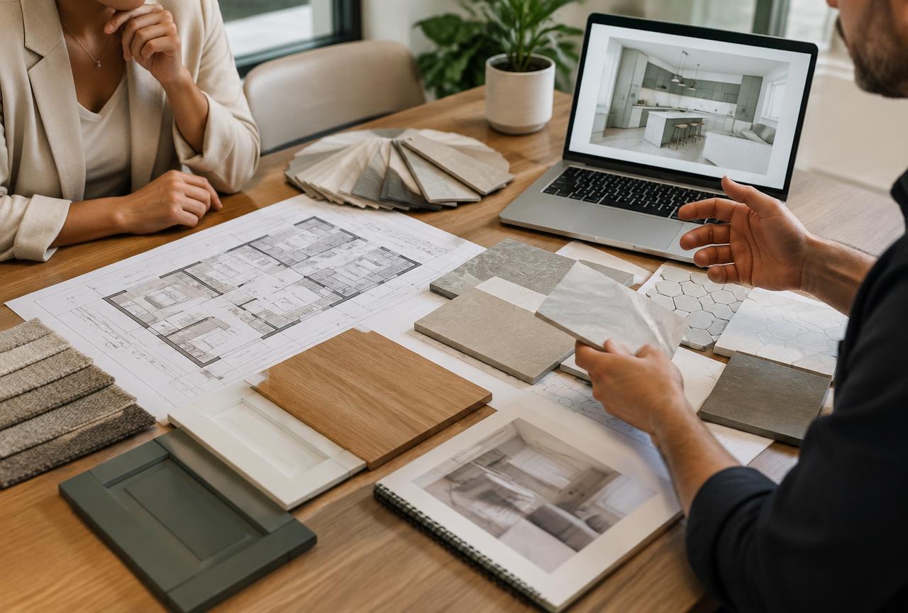 Design-build remodeling planning with 3D renderings and material selections for Gilbert homeowners